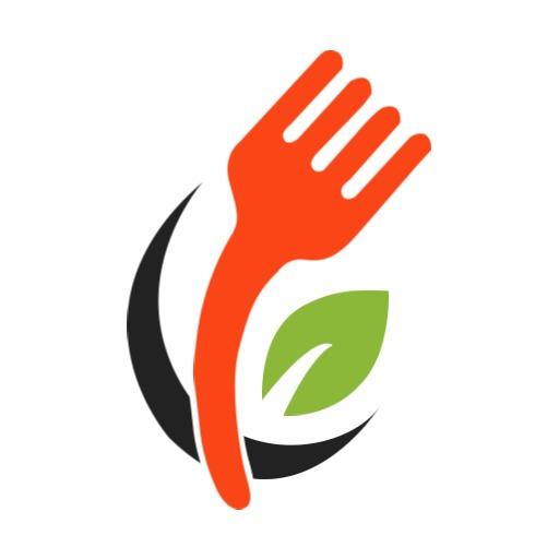 Vibrant Orange Fork Design Symbolizing Fresh Catering Logo Template