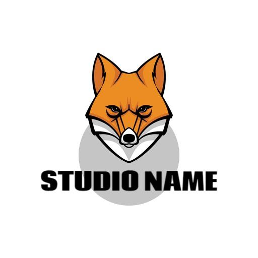 Vibrant Orange Fox Character Representing Entertainment Studio Logo Template