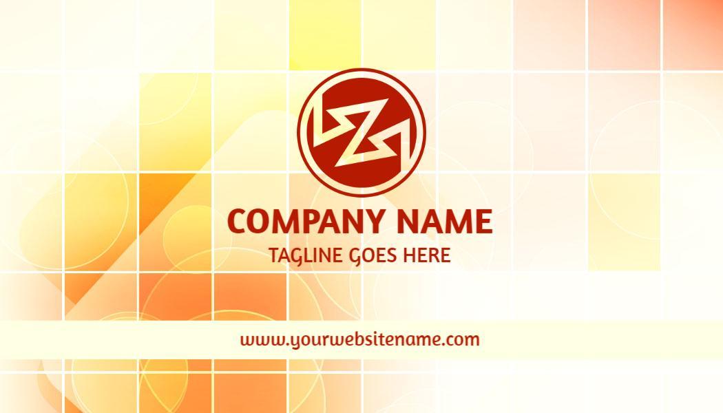Vibrant Orange Geometric Corporate Visiting Card Template