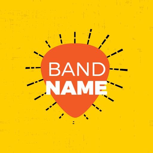 Vibrant Orange Guitar Pick Design for Your Band Logo Template