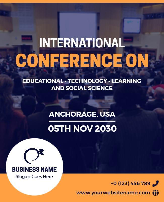 Vibrant Orange International Educational Conference Poster Template