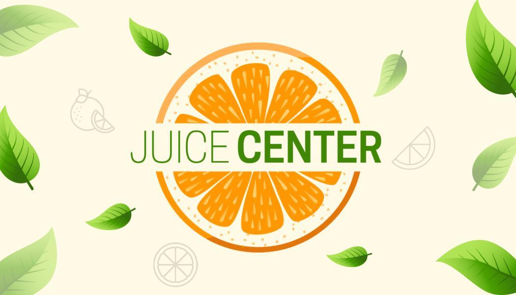 Vibrant Orange Juice Center Freshness Visiting Card Template