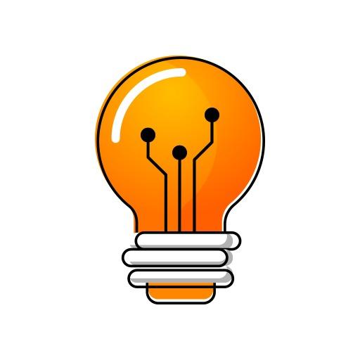 Vibrant Orange Lightbulb Design Symbolizing Innovative Technology Logo Template