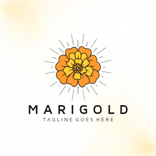 Vibrant Orange Marigold Flower Symbolizing Nature's Beauty Logo Template