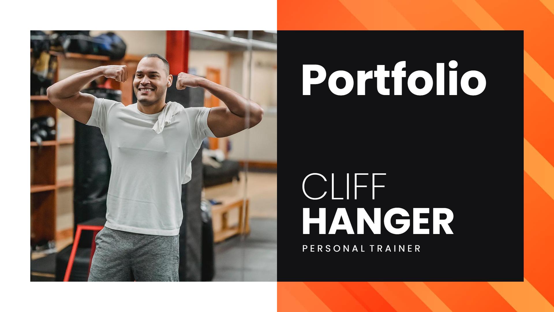Vibrant Orange Personal Trainer Fitness Portfolio Brochure Template