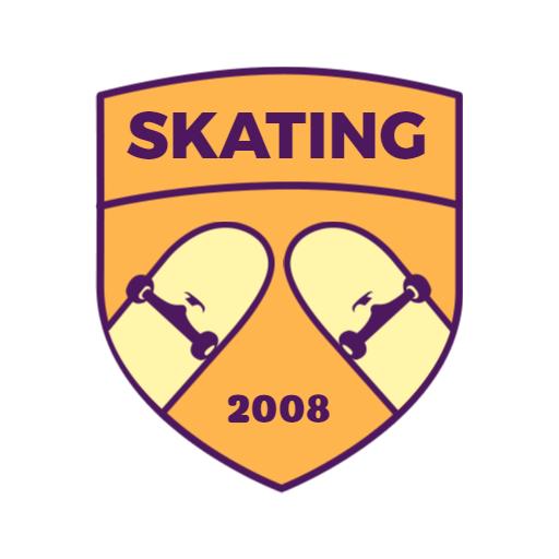 Vibrant Orange Skateboard Graphic for Skating Logo Template