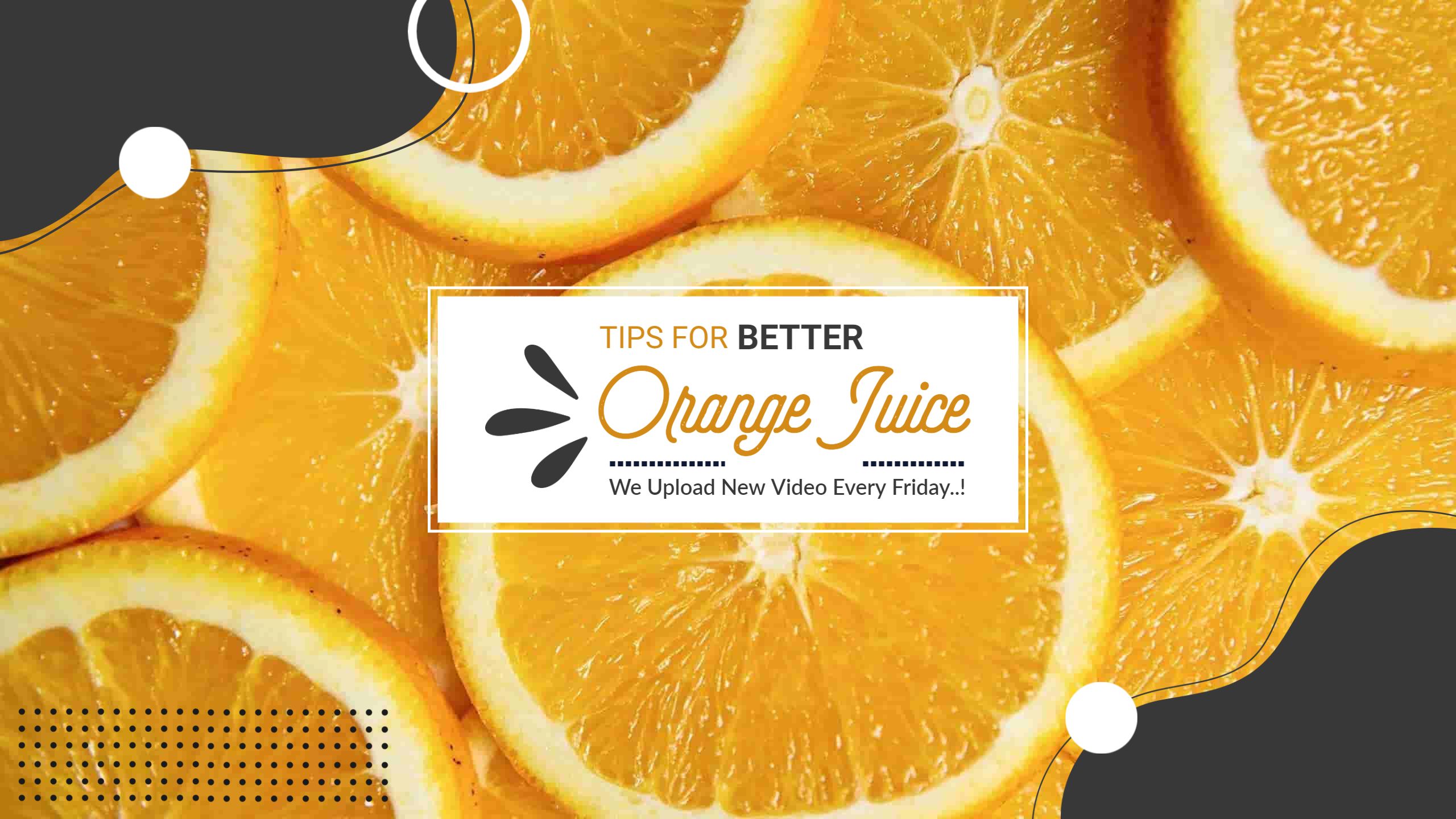 Vibrant Orange Slices with Juice Tips YouTube Banner Template