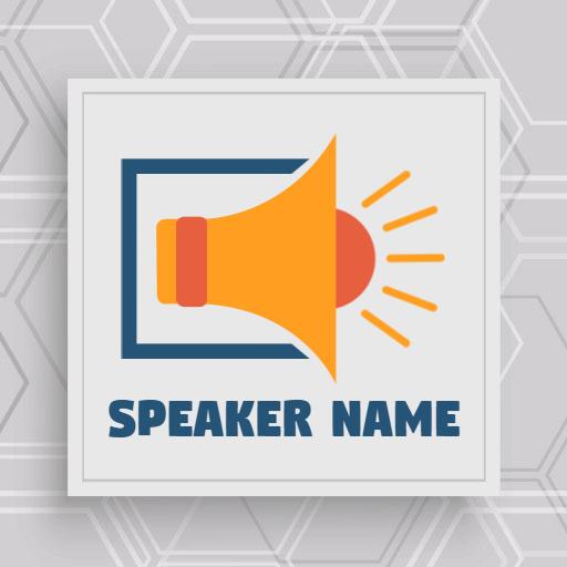 Vibrant Orange Speaker Design for Communication Solutions Logo Template