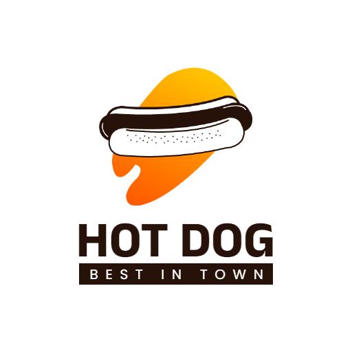 Vibrant Orange Splash Featuring Delicious Hotdog Logo Template