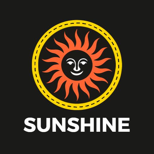 Vibrant Orange Sun with Cheerful Smile Representing Sunshine Logo Template