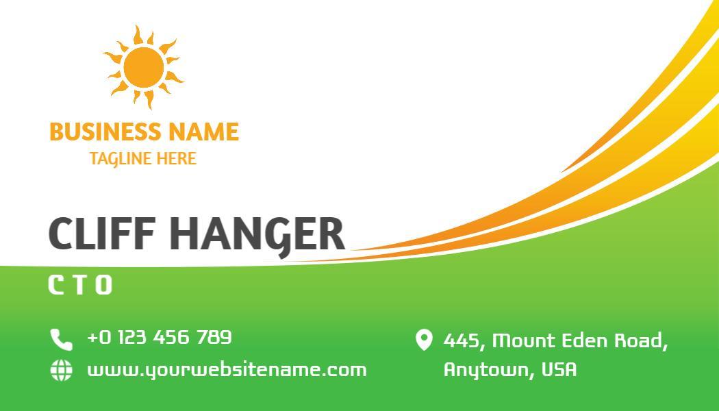 Vibrant Orange Sunshine Themed Visiting Card Template