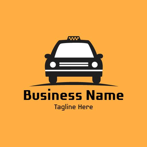 Vibrant Orange Taxi Design Highlighting Urban Transport Logo Template