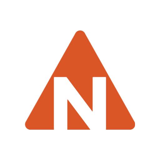 Vibrant Orange Triangle Featuring Alphabet N Design Logo Template
