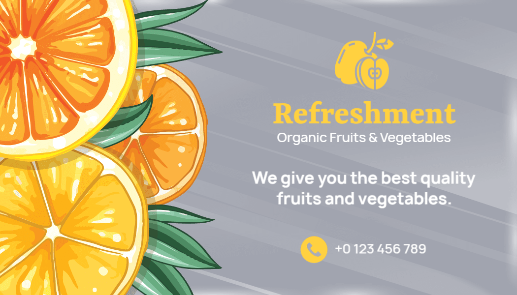 Vibrant Organic Fruits and Vegetables Restaurant Business Card Template