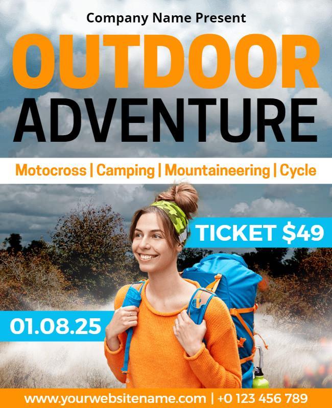 Vibrant Outdoor Adventure Sports Festival Poster Template