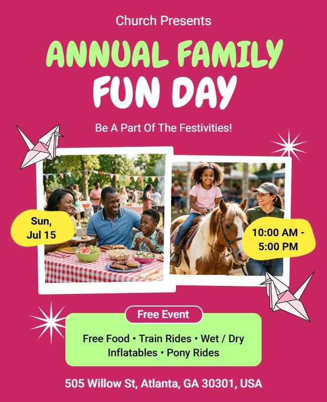 Vibrant Outdoor Kids Activities Family Fun Day Flyer Template