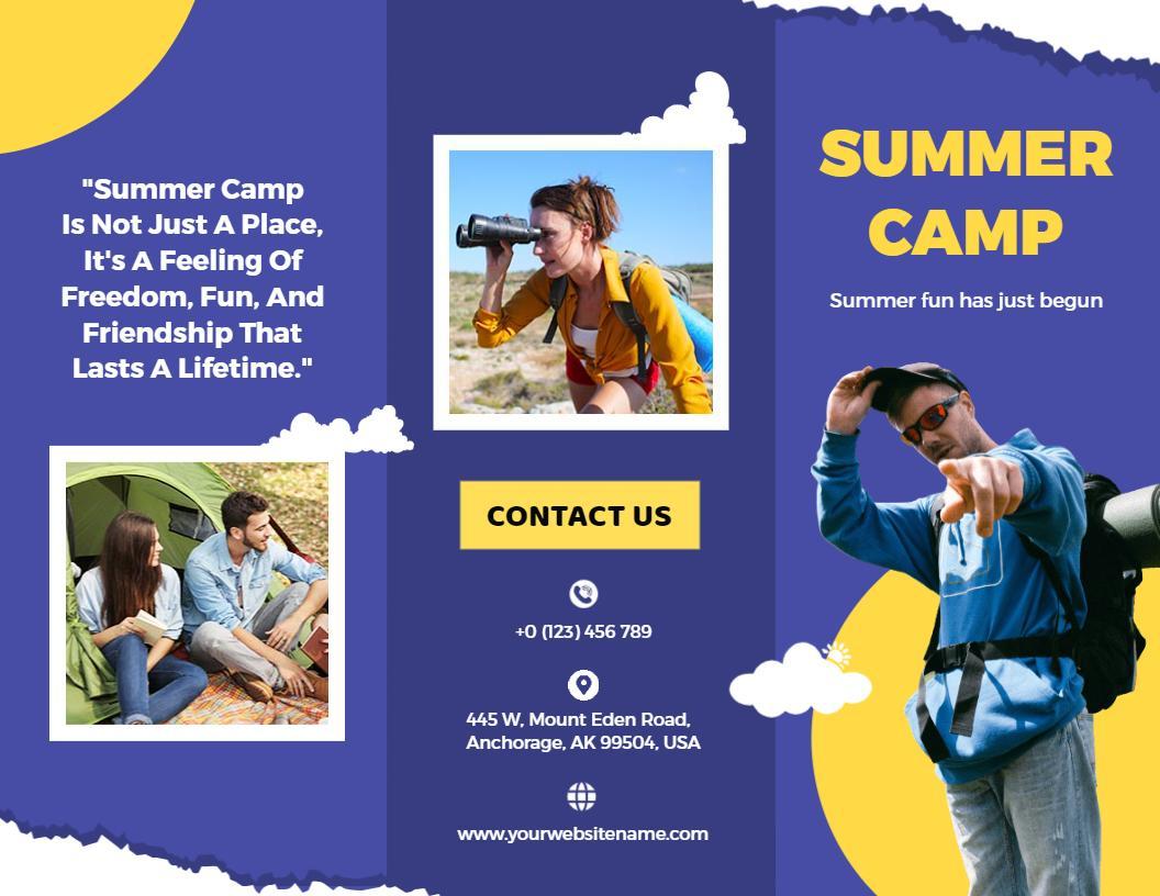 Vibrant Outdoor Summer Camp Adventure Brochure Template