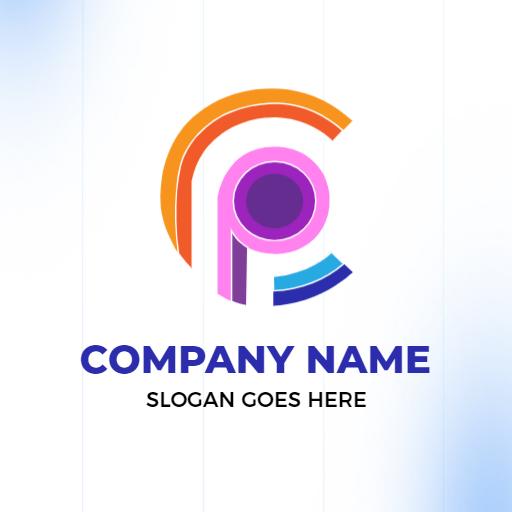 Vibrant P Letter Design Featuring Modern Color Gradients Logo Template