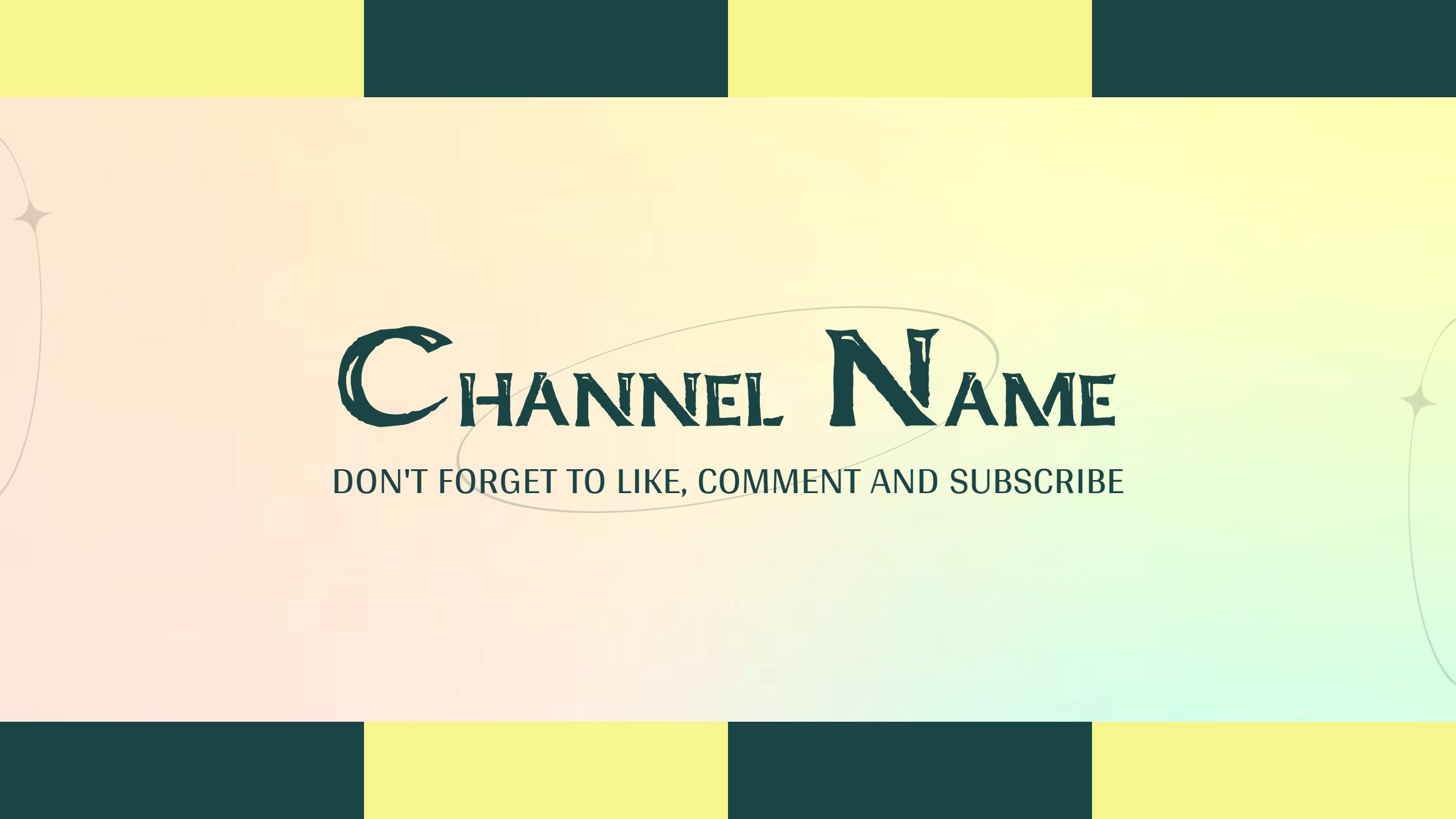 Vibrant Pastel Gradient Background Channel Name YouTube Banner Template