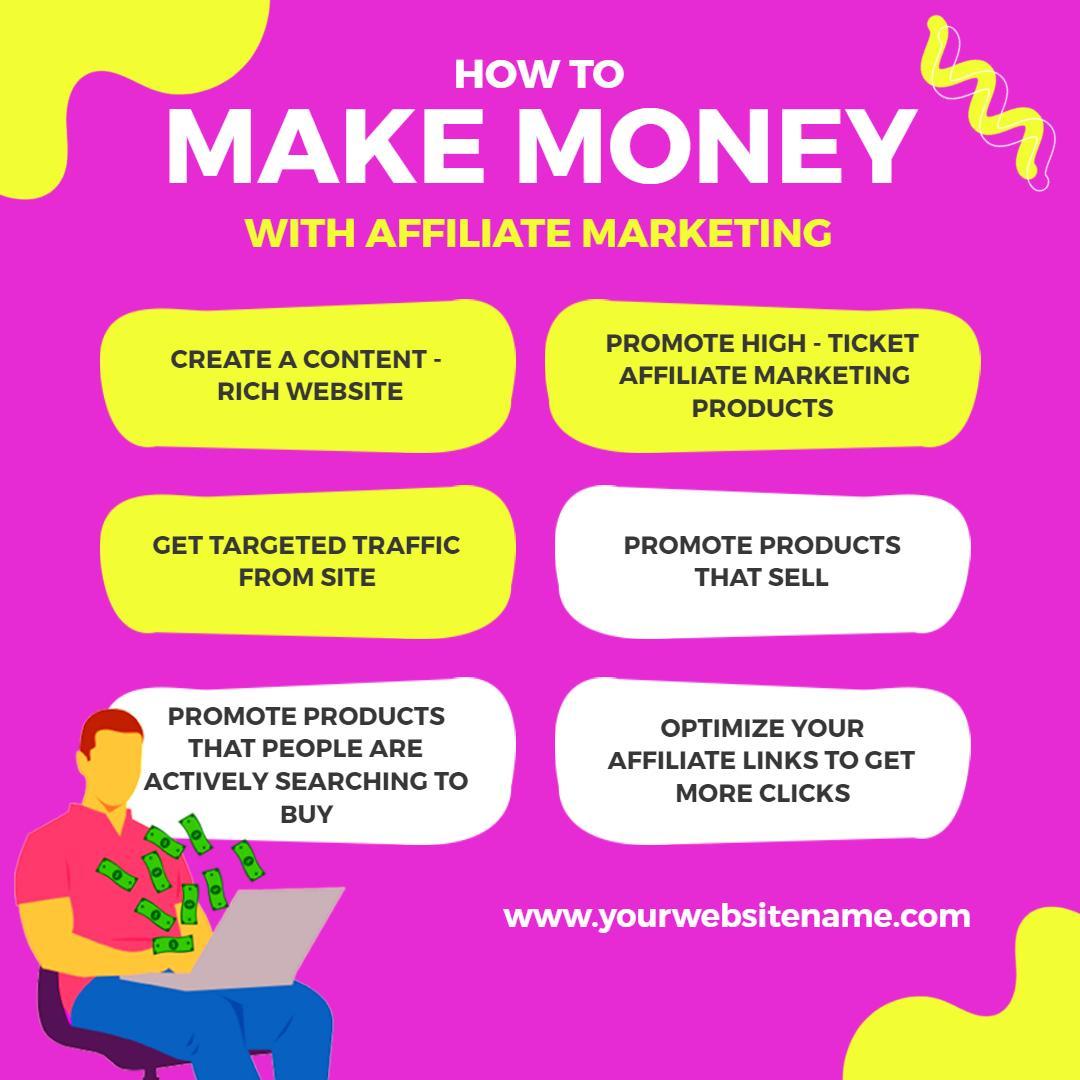 Vibrant Pink Affiliate Marketing Strategies for Business Growth Ad Template