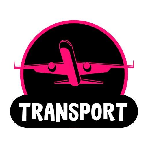 Vibrant Pink Airplane Design Symbolizing Logistics Transport Logo Template