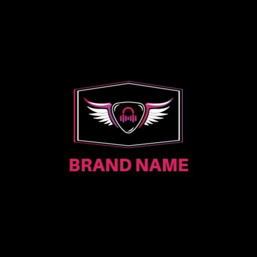 Vibrant Pink and Black DJ Logo Celebrating Music Passion Logo Template
