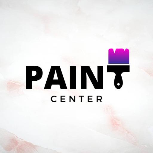 Vibrant Pink and Black Paint Center Logo with Brush Design Logo Template