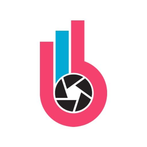 Vibrant Pink and Blue Abstract Design Highlighting Creativity Logo Template