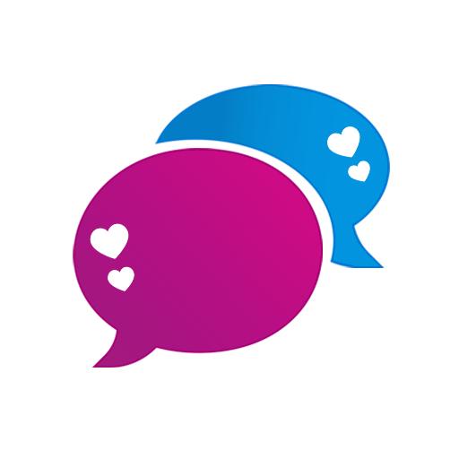 Vibrant Pink and Blue Chat Bubbles for Modern Dating Logo Template