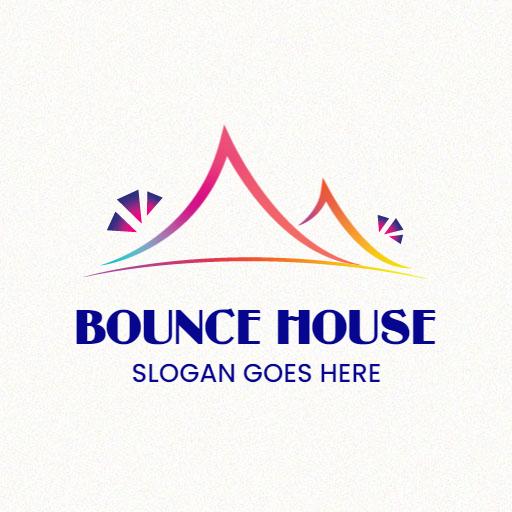 Vibrant Pink and Blue Design for Fun Bounce House Logo Template