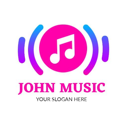 Vibrant Pink and Blue Musical Notes Showcase Your Music Logo Template