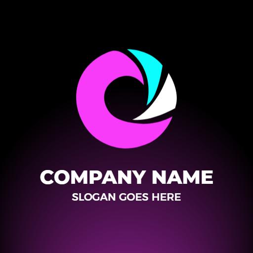Vibrant Pink and Blue O Letter Design for Modern Branding Logo Template