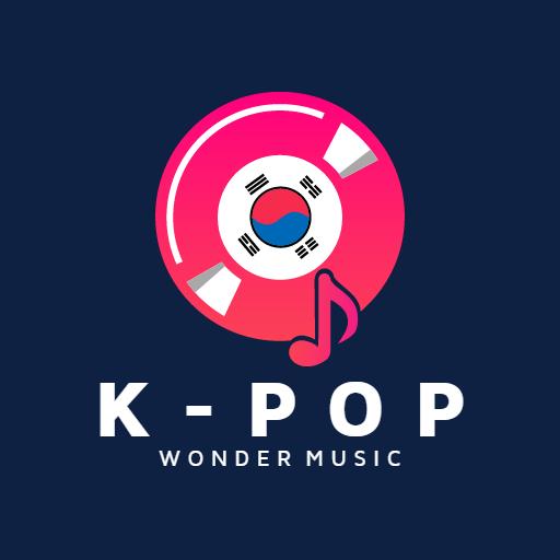 Vibrant Pink and Blue Vinyl Record for K-pop Music Logo Template