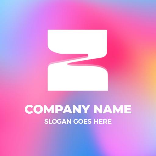 Vibrant Pink and Blue Z Letter Design for Modern Branding Logo Template
