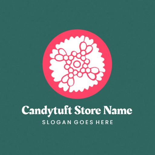 Vibrant Pink and Green Floral Arrangement for Florist Logo Template