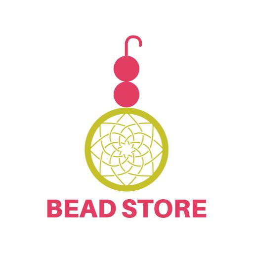 Vibrant Pink and Green Spiral Design for Bead Store Logo Template
