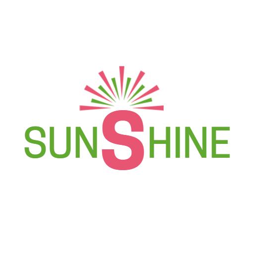Vibrant Pink and Green Sunshine Design Representing Joy Logo Template