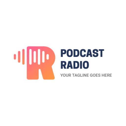 Vibrant Pink and Orange Audiovisual Design for Podcast Logo Template