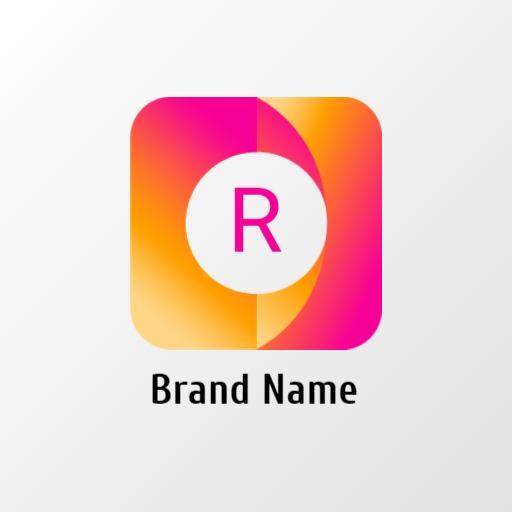 Vibrant Pink and Orange Color Block Square Logo Template