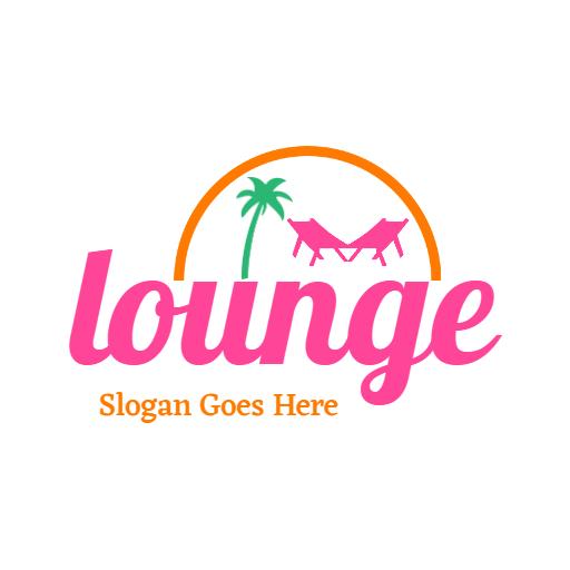Vibrant Pink and Orange Design for Relaxing Lounge Logo Template