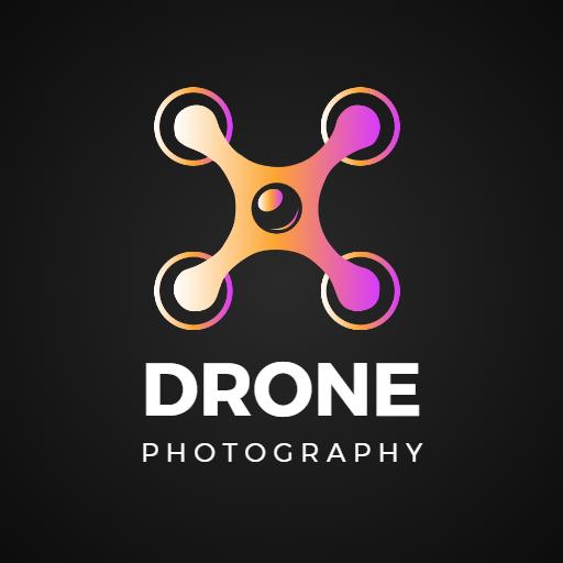 Vibrant Pink and Orange Drone Design for Photography Logo Template