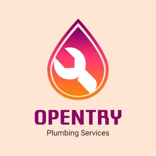 Vibrant Pink and Orange Gradient for Plumbing Services Logo Template