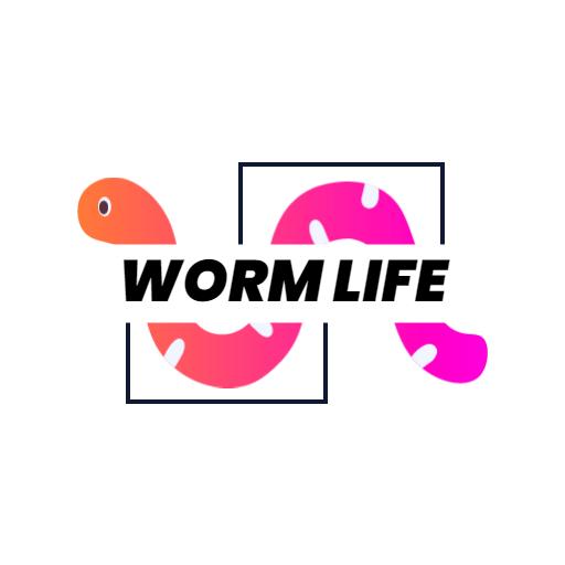 Vibrant Pink and Orange Worm Design Representing Worm Life Logo Template