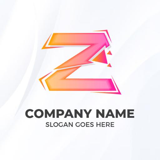 Vibrant Pink and Orange Z Letter Logo Design for Branding Logo Template