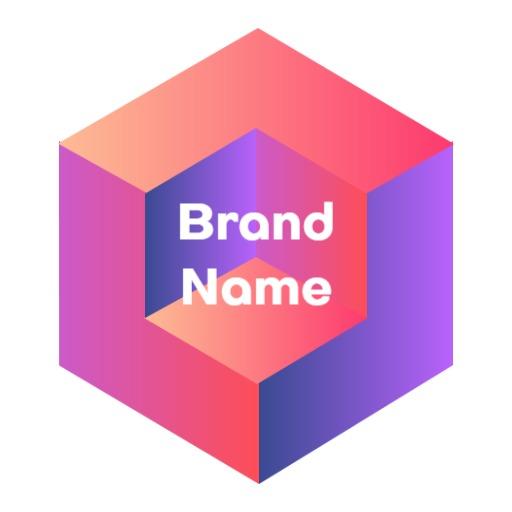 Vibrant Pink and Purple 3D Geometric Design Logo Template
