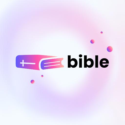Vibrant Pink and Purple Bible Representing Faith and Hope Logo Template