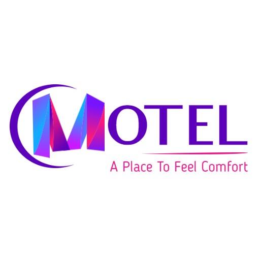Vibrant Pink and Purple Design Highlighting Comfort Motels Logo Template