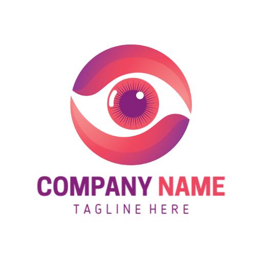 Vibrant Pink and Purple Eye Design for Vision Company Logo Template