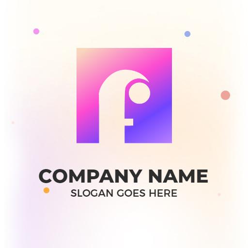 Vibrant Pink and Purple F Letter Design with Elegance Logo Template