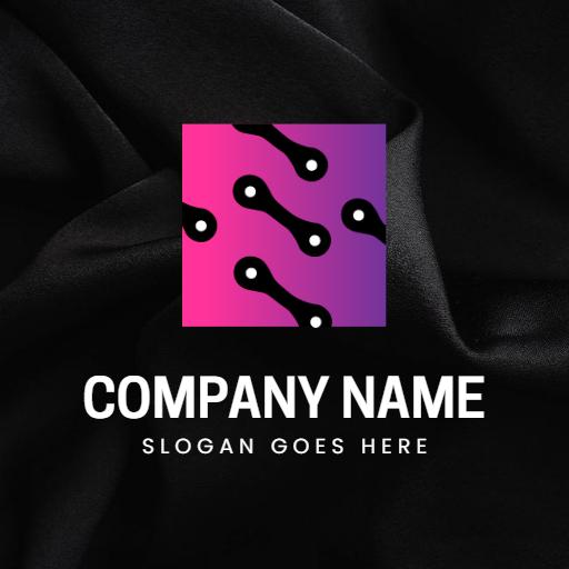 Vibrant Pink and Purple Geometric Design Representing Digital Logo Template
